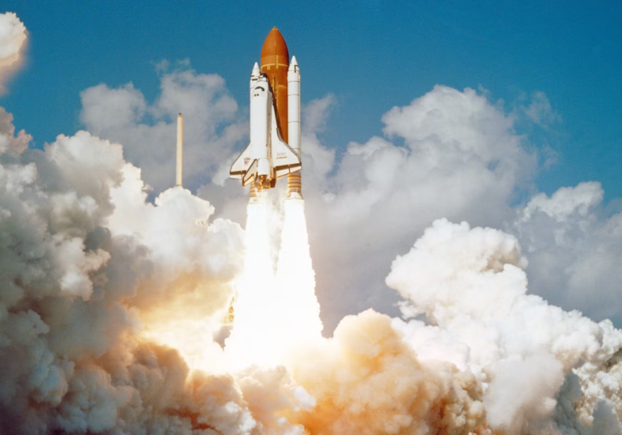 Launch vehicle on pad